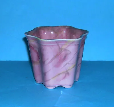Vintage Wardle Art Pottery - Attractive Art Deco Pink Marbling Wavy Design Bowl  • £45