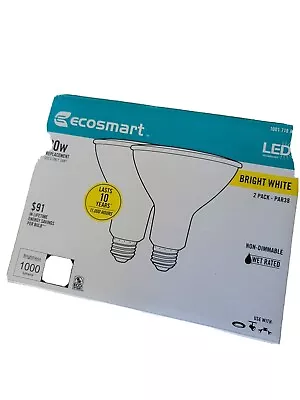 NEW Ecosmart 2 Pack LED 90w PAR38 Outdoor Light Bulbs Bright White Wet Rated • $6.40