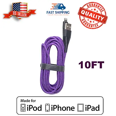 $13.98 • Buy 10Ft IPhone Cable Fast Charger For 14 13 12 11 X/Pro Max Nylon Braided Long Cord