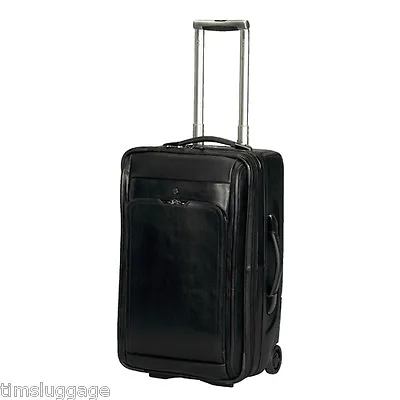 £805.31 • Buy Victorinox 22  Tourbach Leather Carry-On Wheeled Upright Black Rolling Suitcase 