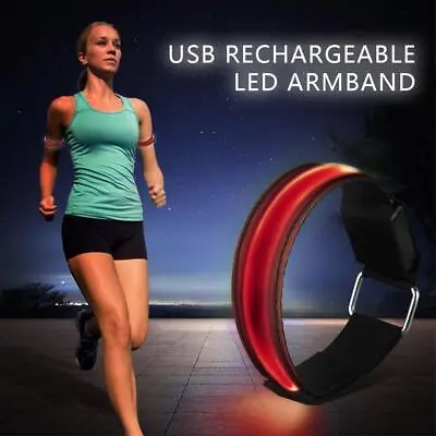 USB Rechargeable Runing Light For Runers LED Armband Refective Cycling Gear • $7.89