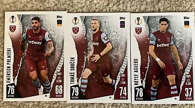 Topps Match Attax 2023 2024 West Ham Palmieri Soucek Aguerd • £2