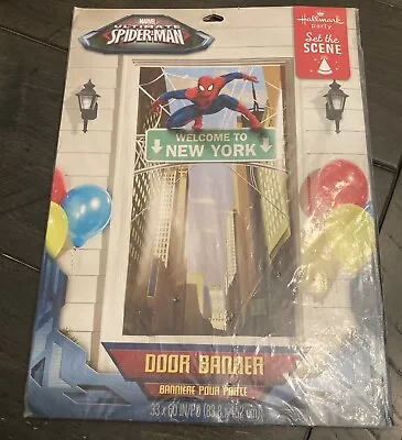 Hallmark  Marvel Spiderman Door Banner Birthday Party 33 X60  New • $8.99