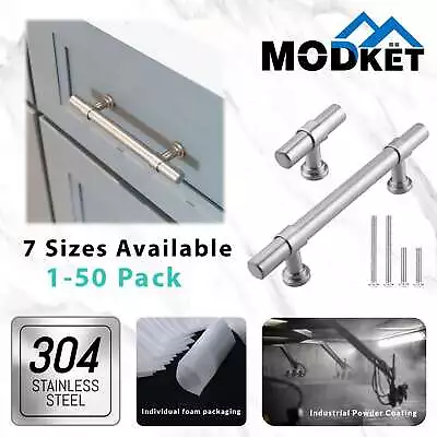 Brushed Nickel Modern Cabinet Handles Bar Pulls Kitchen Hardware Stainless Steel • $217.13