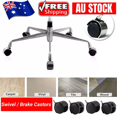 4pcs Office Castor Wheels Swivel / Brake Castors Heavy Duty Chair Caster Tool • $10.99