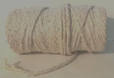 Macrame Cord Rope 6-8mm  Natural Cotton 4 Strand Twist Thick Full Spool • $6.29