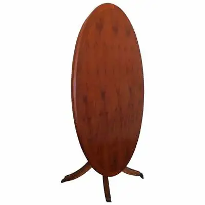 Vintage English Yew Wood Inlaid Tilt Top Parlor Or Dining Table • $1097
