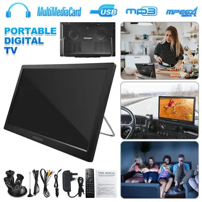 13.3  Inch 12V Volt Portable 1080P HD TV Freeview HDMI Digital Television Player • £92.99