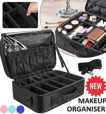 Portable Makeup Organizer Case Cosmetic Storage Bag Box Travel Pouch Toiletry • $39.99