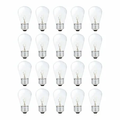 [20 Pack] Simba Lighting® String S14 Replacement Bulb 11W E26 Base Clear Glass • $18.95