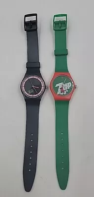 Vintage 90s Cherry 7 Up & 7 Up Watches  Good Condition Retro Advertising Rare! • £38.60