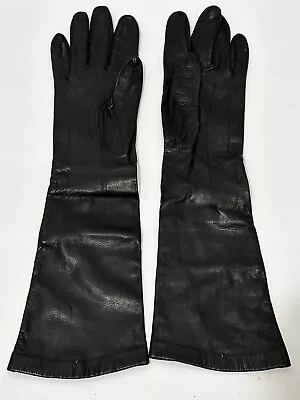 Vintage Dawnelle Half Leather Driving Gloves Black Size 6 • $7.99