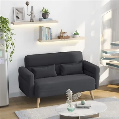 Mid-century Modern Loveseat 2-Seater Sofa Settee Futon Couch For Living Room • £129.99