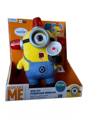 Bee-do Fireman Minion Despicable Me 2 Lights And Sounds Plush Toy • $149