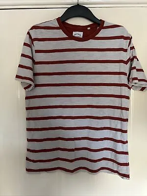 Mens White Red Striped Fat Face T Shirt Size Medium • $8.71