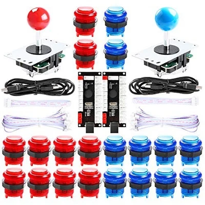 $51.78 • Buy Hikig 2 Player Led Arcade Buttons And Joysticks DIY Kit 2X Joysticks + 20x