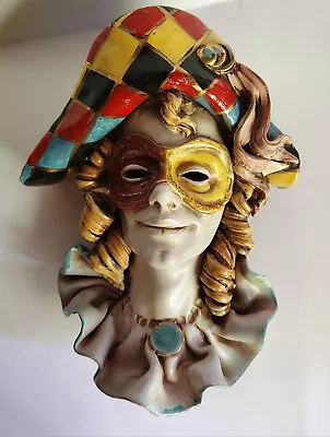 Professor Perseo Art Pottery Harlequin Face Wall Decor • $215