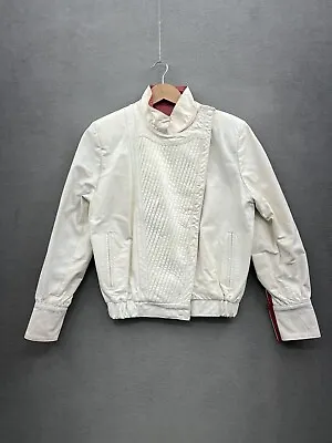 Vintage Marco Morani Size 5/6 Made In Argentina White & Red Leather Jacket 90s • $68