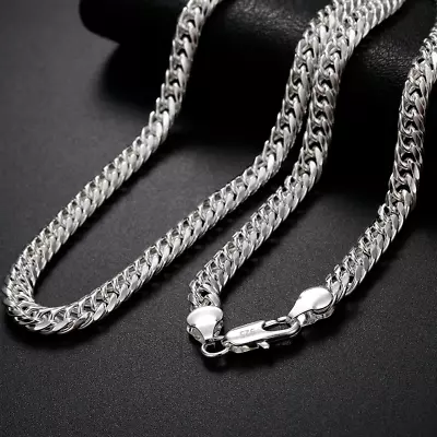 Hot 925 Sterling Silver Fine 6MM Geometry Chain Necklaces For Man Women Jewelry • $3.66