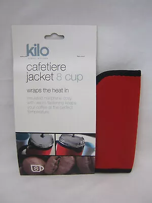 Kilo Cafetiere Insulated Thermal Heat Wrap Jacket 8Cup Red C122 • £8.95