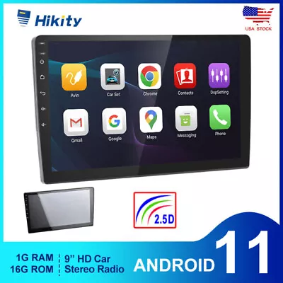 9  Android 11 Double 2DIN Car Stereo GPS Navi MP5 Player WiFi Bluetooth FM Radio • $49.99