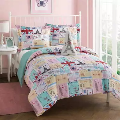 Bonjour Pink 3-Piece Microfiber Comforter Set - Twin • $28.30