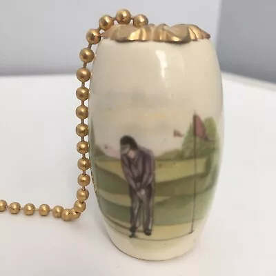 Vintage Ceramic Golf Theme Ceiling Fan Light Pull Chain Ornament • $6.99