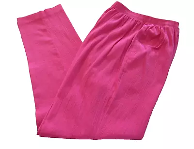 CABIN CREEK Hot Pink Pull-On Drawstring Crinkle Pants Travel Trousers Size 16 • $12.99