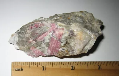 3  NATURAL PINK TOURMALINE & LEPIDOLITE CRYSTAL MINERAL MAINE USA 107.7grams *2 • $30.86