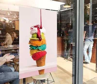 3D Ice Cream Dessert Shop G169 Window Stickers Vinyl Wall Mural Decals Coco • $17.99