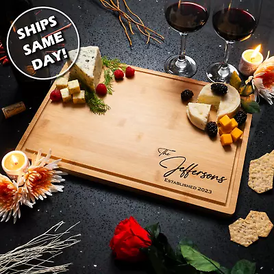 Custom Engraved Personalized Bamboo Wooden Cutting Board | Housewarming Gift • $19