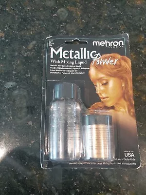 Mehron Makeup Metallic Powder (.17 Ounce) With Mixing Liquid (1 Oz) Read Discrip • $3.99