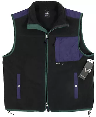 CROSS EYED MOOSE Mixed Media Fleece Vest- L- NEW-$129 Retro X Denali Outdoor Top • $42.99