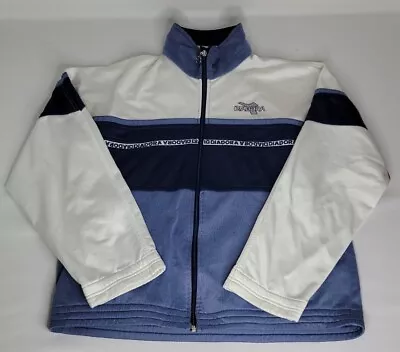 Vintage DIADORA Light Your Fire Football Track Velvet Jacket Blue 90s Sz Medium • $65