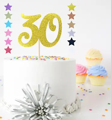 Large Number ANY AGE Birthday Cake Topper Decoration Glitter 16 40 70 80th 90th • £0.99