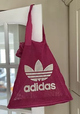 ADIDAS Hot Barbie Pink Y2K Mesh Nylon Beach Shoulder Bag 🏖️ • £8