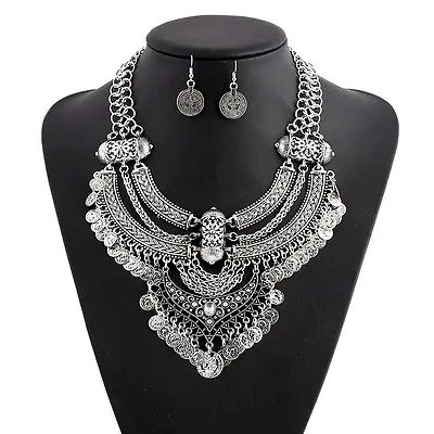 Women Pendant Chain Infinity Choker Chunky Statement Bib Necklace Jewelry Charm • £9.29