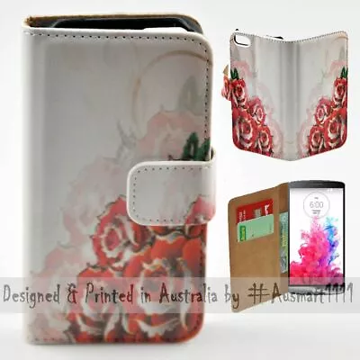 $13.98 • Buy For LG Series Mobile Phone - Roses Illustration Print Wallet Phone Case Cover