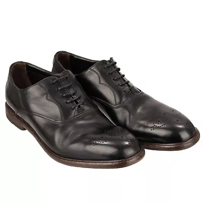 DOLCE & GABBANA Derby Leather Lace Shoes MICHELANGELO Black 44 13710 • $340.80