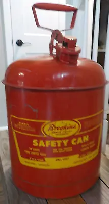Vintage Eagle 5 Gallon Safety Gas Can UI-50 Brookins Service Station No. 687 • $59.99