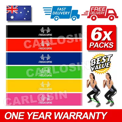 $9.95 • Buy 6Pcs Resistance Loop Bands Mini Band Crossfit Strength Fitness Exercise GYM AU
