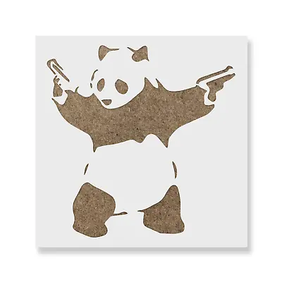 Panda With Guns Banksy Stencil - Durable & Reusable Mylar Stencils • $5.99