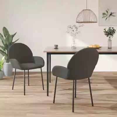 Dining Chairs 2 Pcs Dark Grey  C6I2 • $215.93