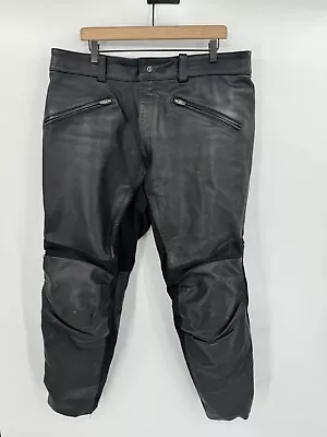 First Gear Pants Men's Size 40 Black Genuine Leather Motorcycle Riding Pants • $76.49