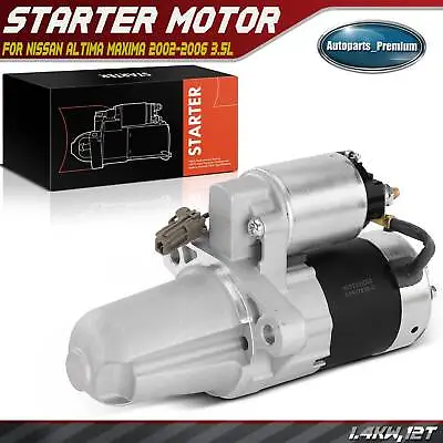 Starter Motor For Nissan Altima Maxima 2002-2006 3.5L 1.4KW/12V CCW 12T Manual • $57.77