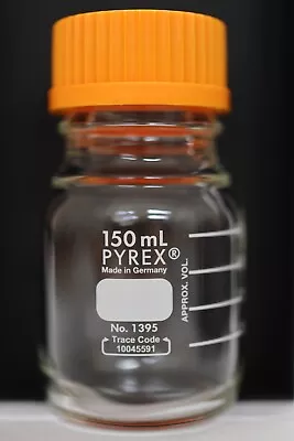 PYREX® 150 ML Round Media Storage Bottles With GL45 Screw Cap • $10
