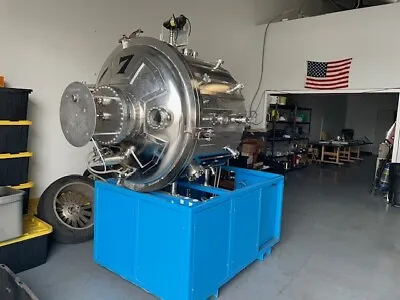 Large Deposition High Vacuum Chamber 41  ID  X 28  Deep Mounted On Frame • $15000