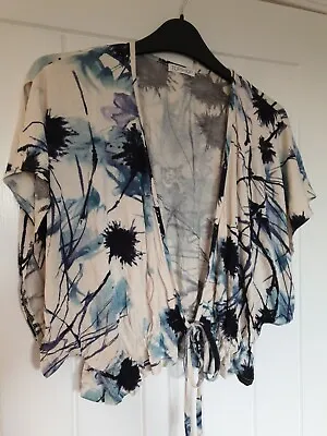 £12 • Buy Topshop Floral Kimono Style Ladies Bolero Top *EUC*flowers*blue*formal*blouse*