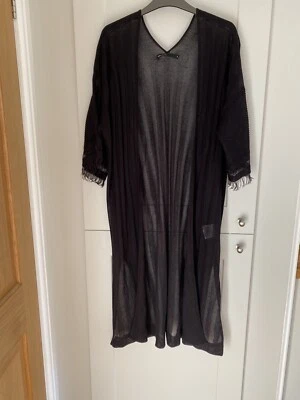 £16 • Buy Karen Millen Ladies Black Shawl Wrap Beach Throw On Over Size Small 8 10 Fringed