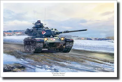 Cold War Warrior By Mark Karvon - M60A3 Patton Tank - Modern Military Art -Decor • $90